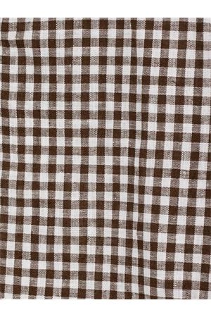 Bermuda a quadri in cotone e lino marrone e bianco LITTLE BEAR KIDS | 3218QUADROMORO